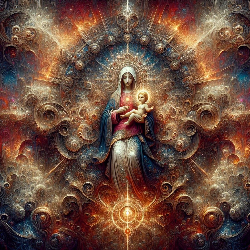 Holy Mary: Our Lady of Light, as Fantasy Art