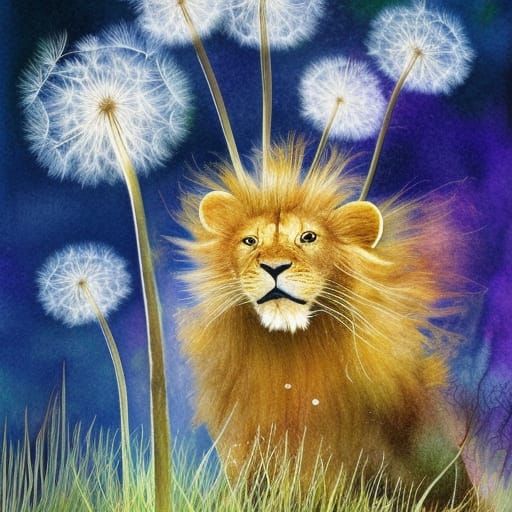 Lion-Headed Dandelion in a Meadow