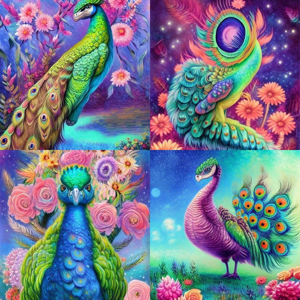 cute  t-rex dinosaur peacock