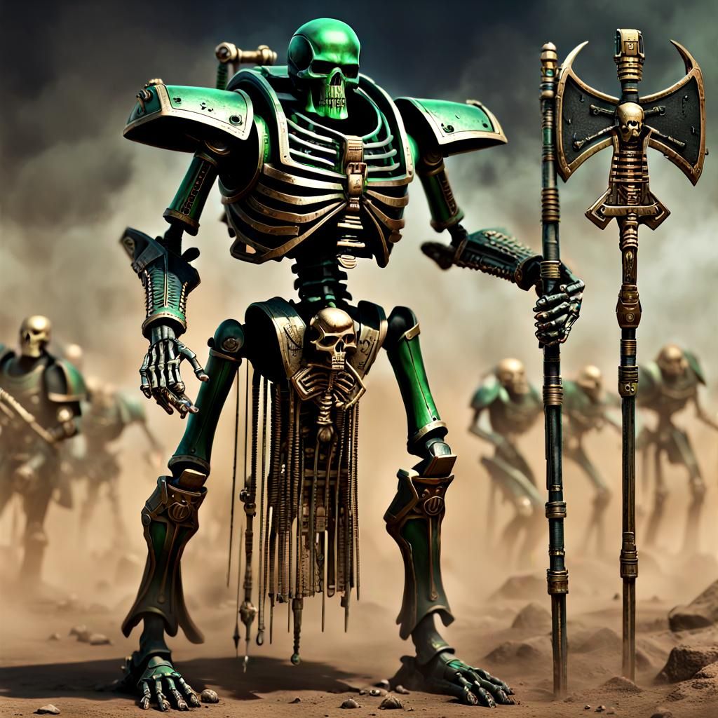 Necron Battalion Portrait in Ancient Egyptian Style