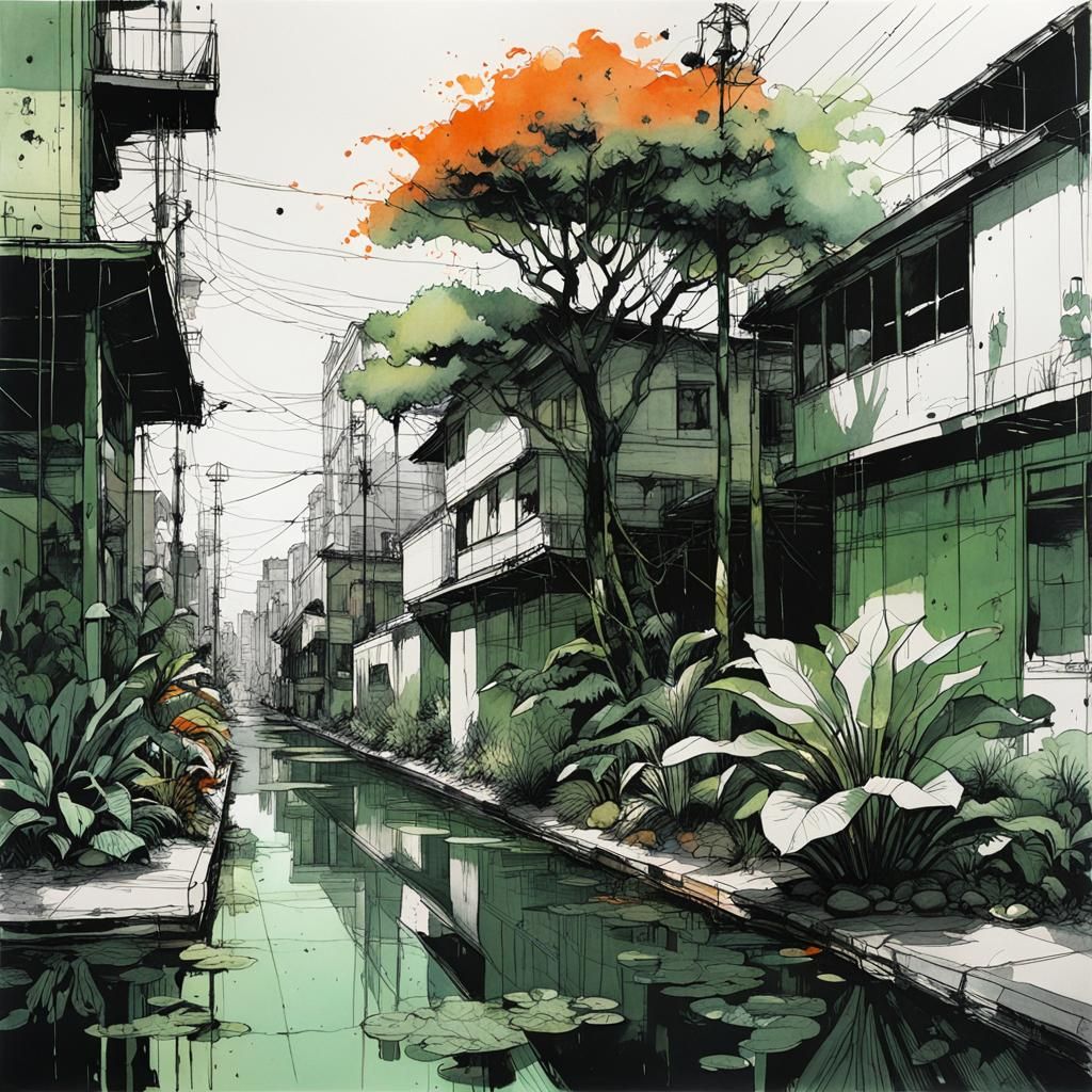 Botanical ink drawing