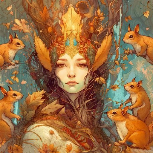 Squirrel Queen Generated by AI Image Software