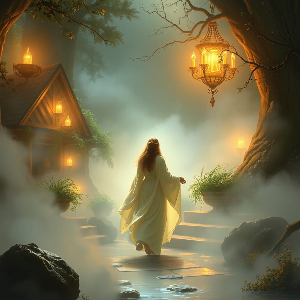 A Serene Fantasy Figure in Soft Focus