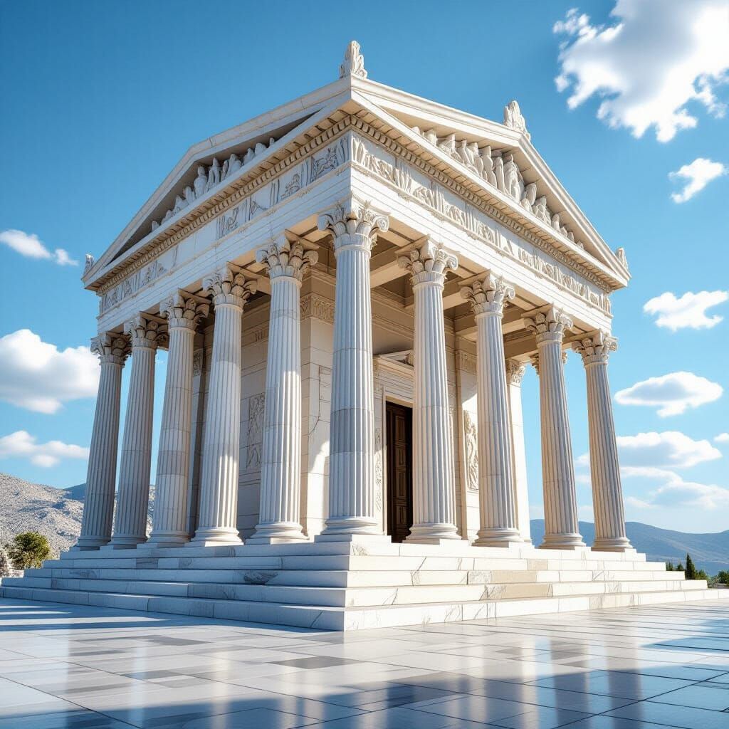 Mausoleum of Halicarnassus Photorealistic Architectural Marv...