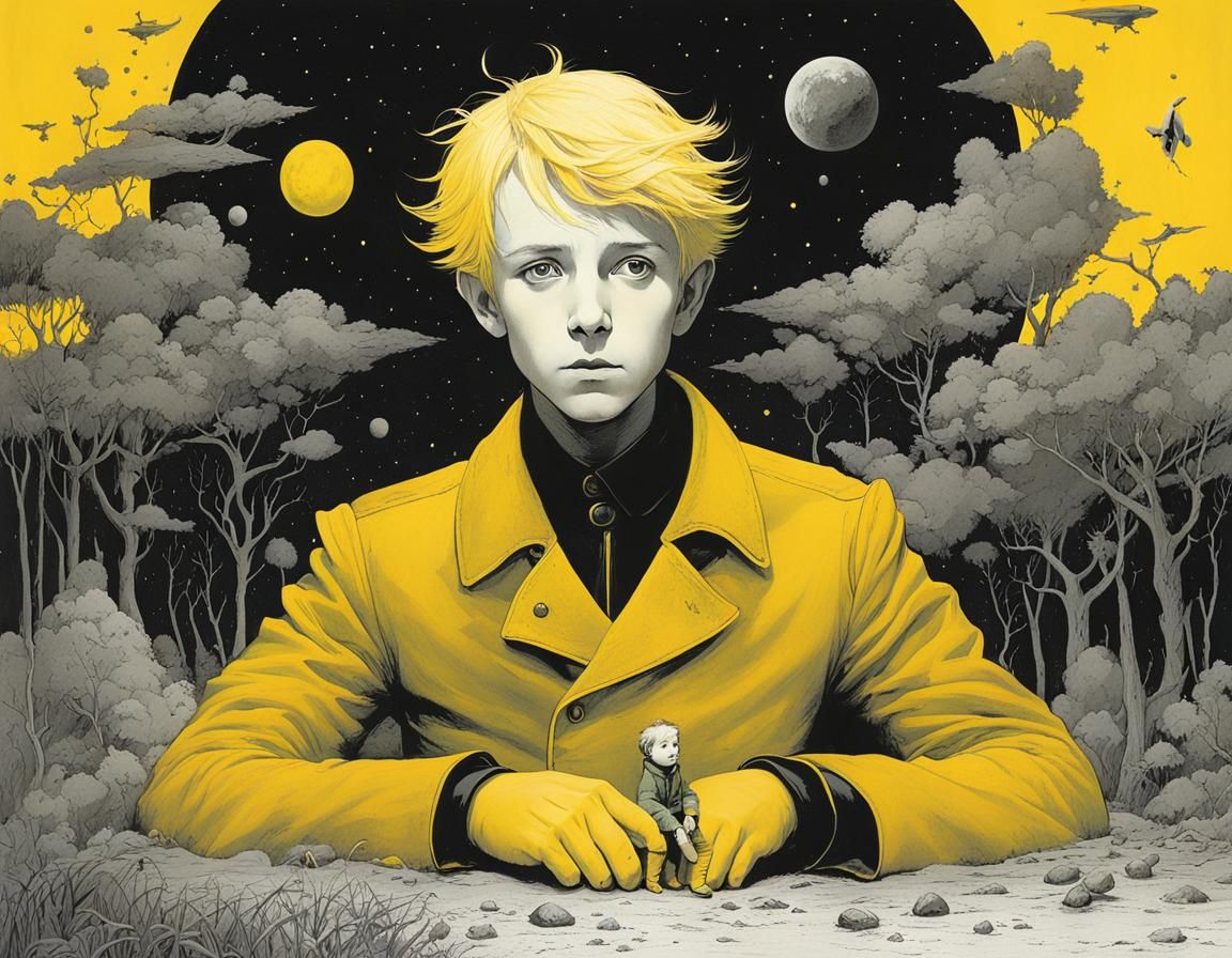 Dark Surreal Little Prince Illustration