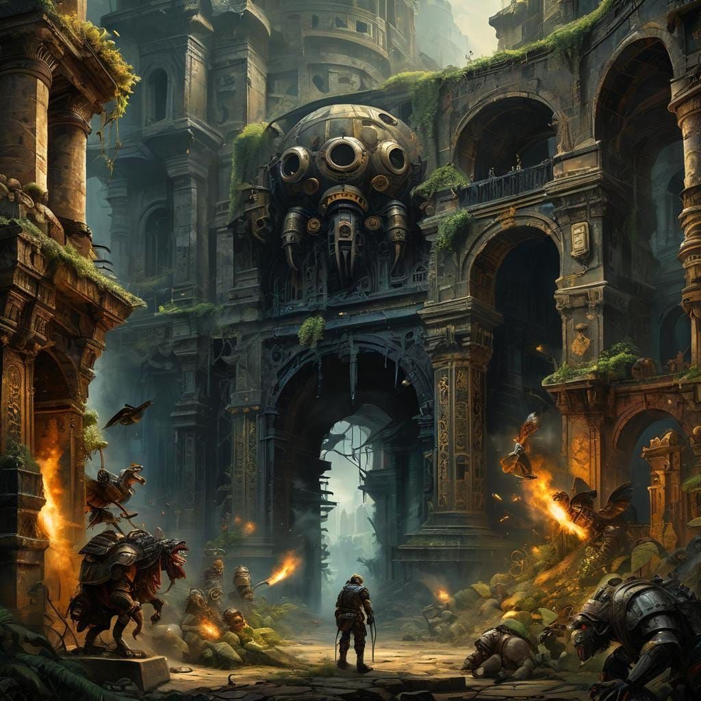 Carthage Ruins: Clockworkpunk Golem Battle