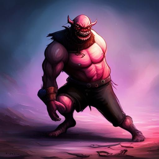 Sinister Ork Ballerina with Pink Eyes