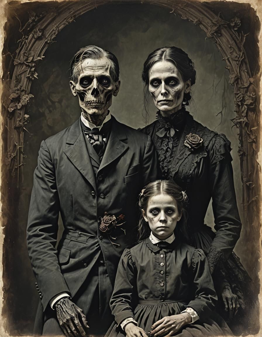 Sinister Victorian Portrait of Dead Family