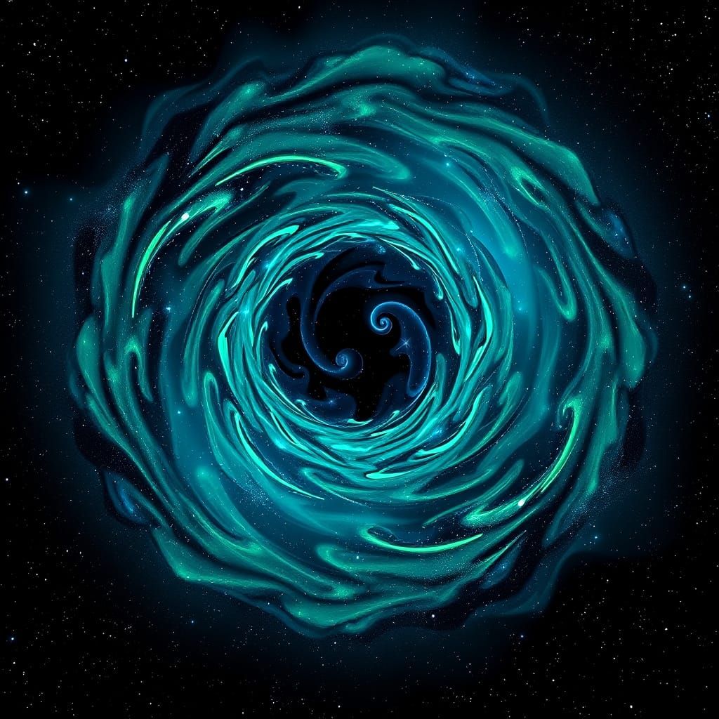Swirling Starry Night in 3D CGI Style