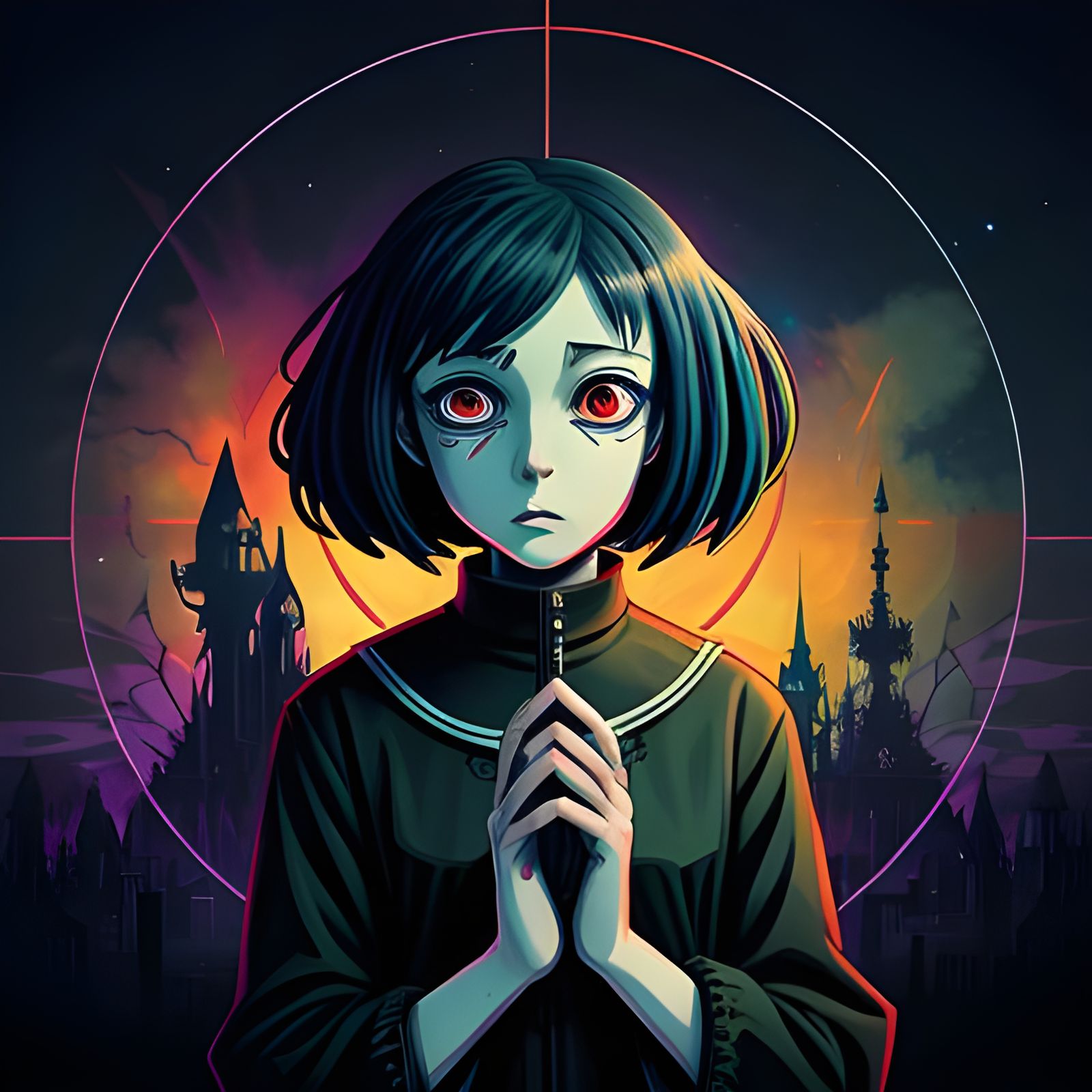 Gothic Horror Retrofuturism: An AI Anime Dream