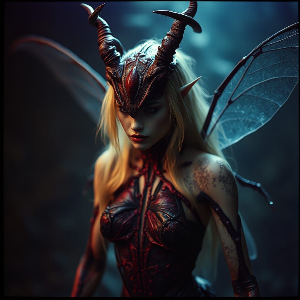 Cinematic Female Demon with Insect Body