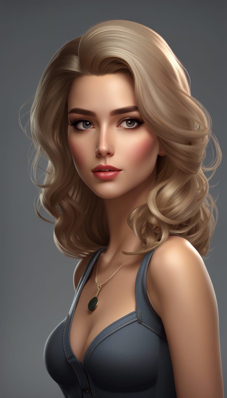 Beautiful Young Woman with Cinematic Lighting in Studio