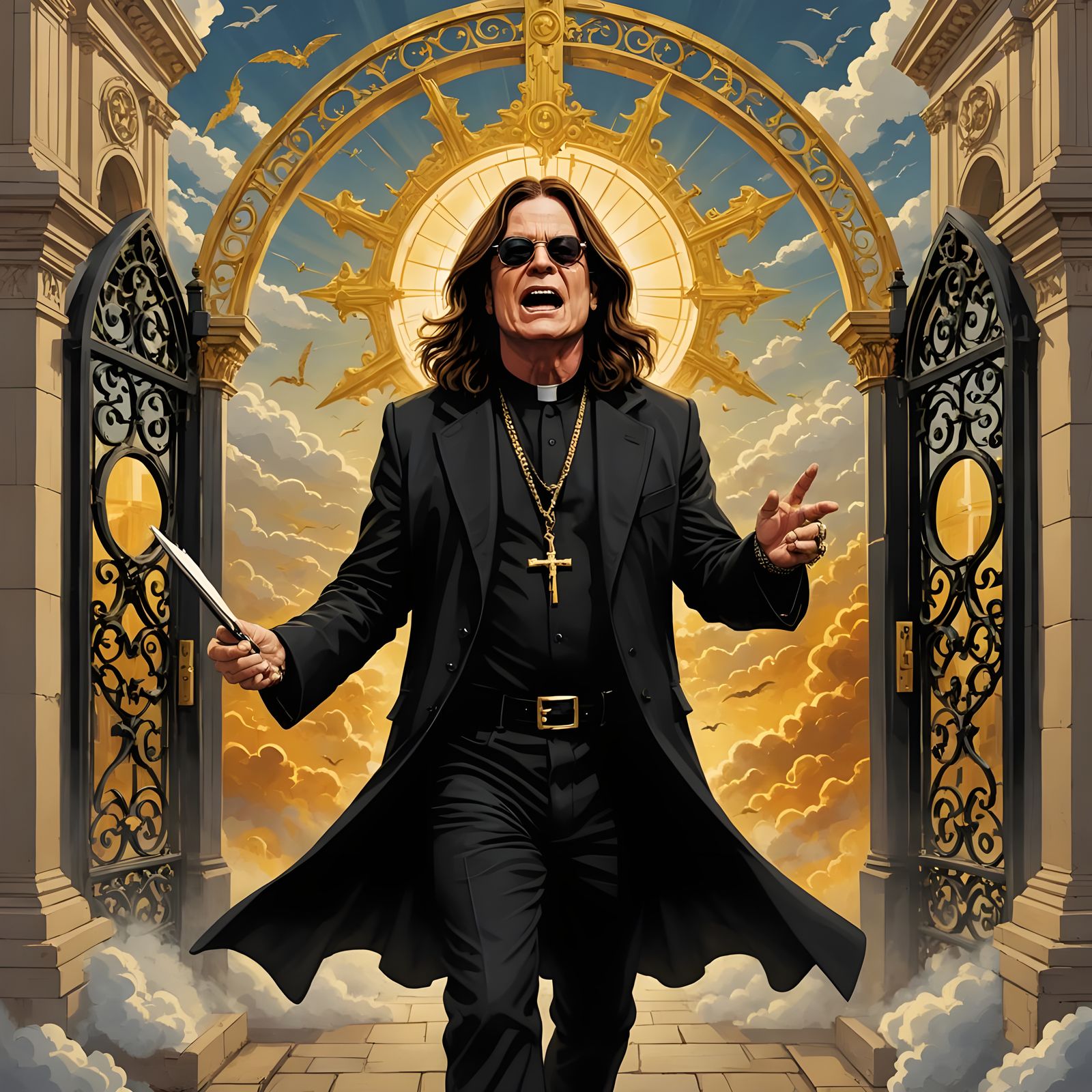 Ozzy Osbourne arriving at the pearly gates of heaven — drama...
