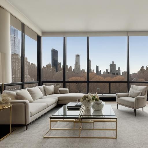 Luxury Mansion Overlooking Central Park in Morning Light