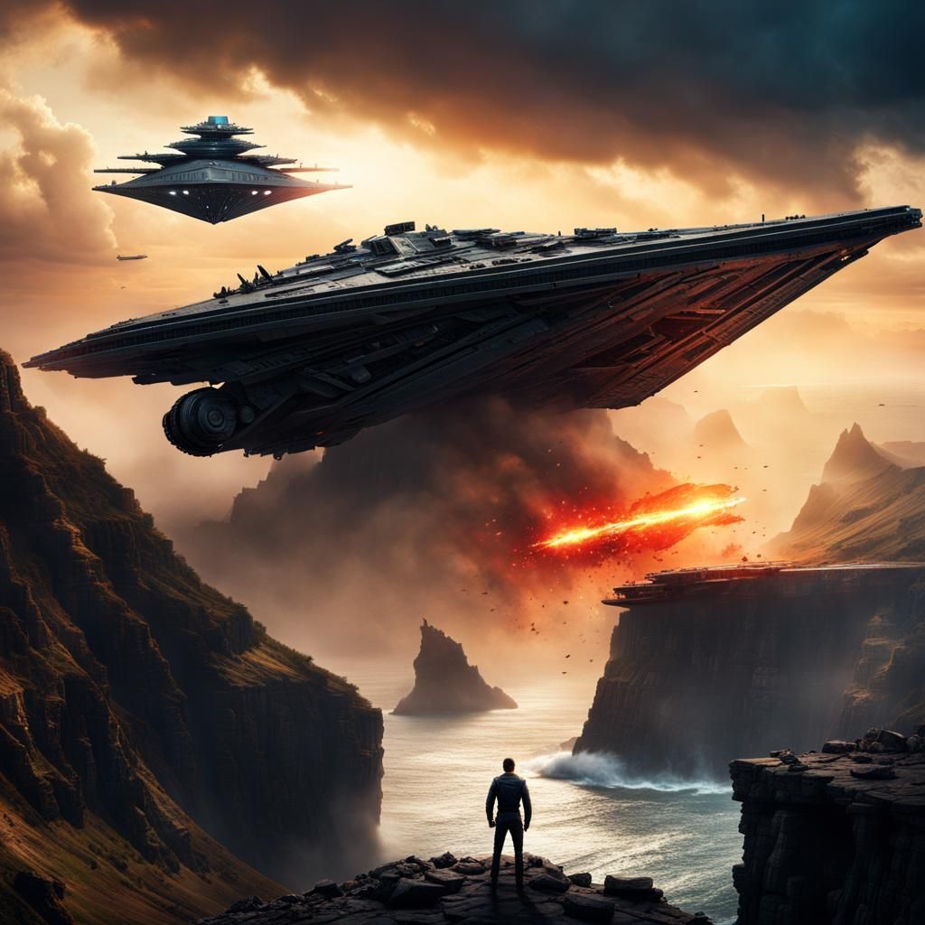 Cyclops Watches Star Destroyer Crash: Digital Matte Painting