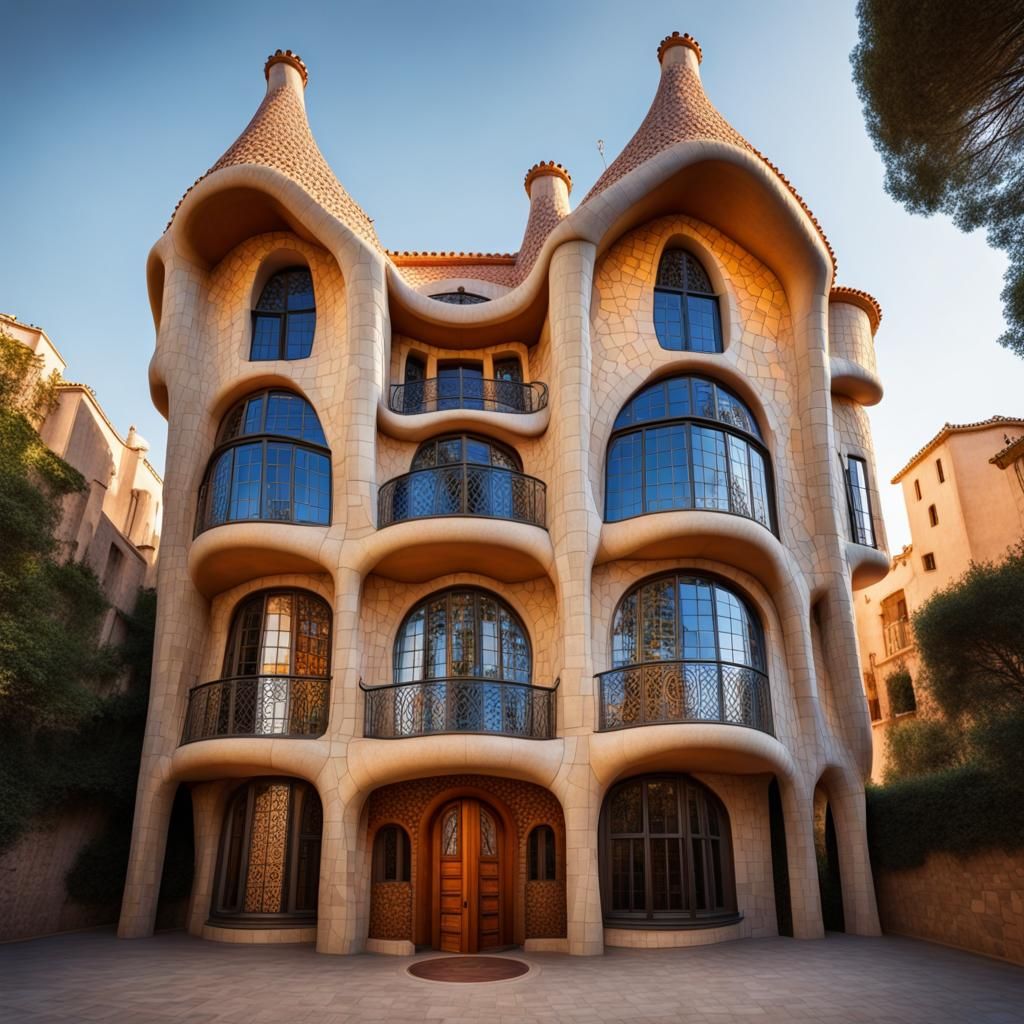 Gaudí and Mondrian Inspired Abstract House