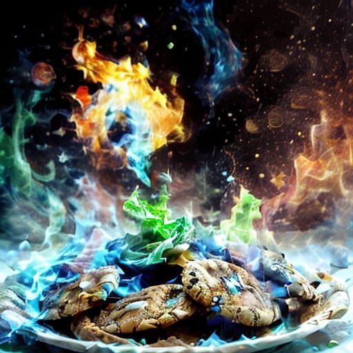 Delicious Cookies Sizzling on a Plate