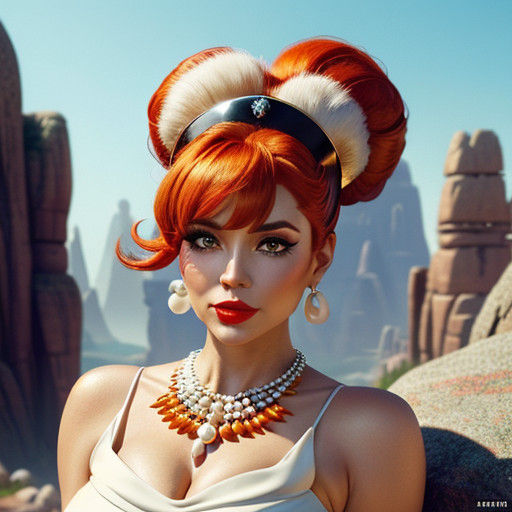 Stonepunk Wilma Flintstone in Cinematic Fashion