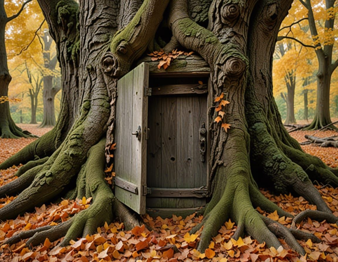 Miniature Doorway at the Base of an Old Oak
