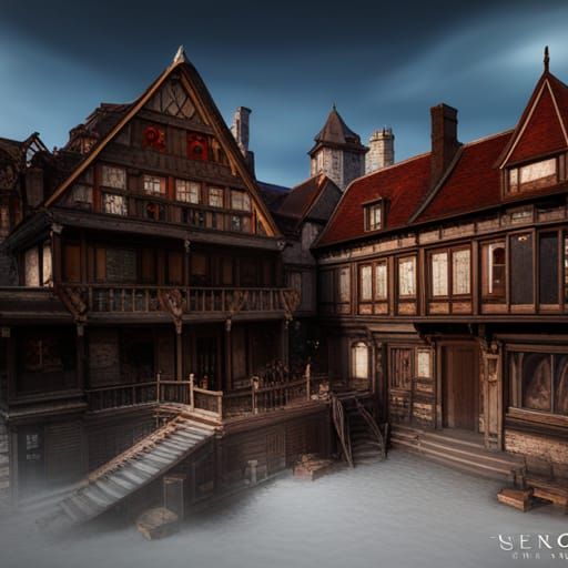 Fantastical House in Detailed Matte Painting Style