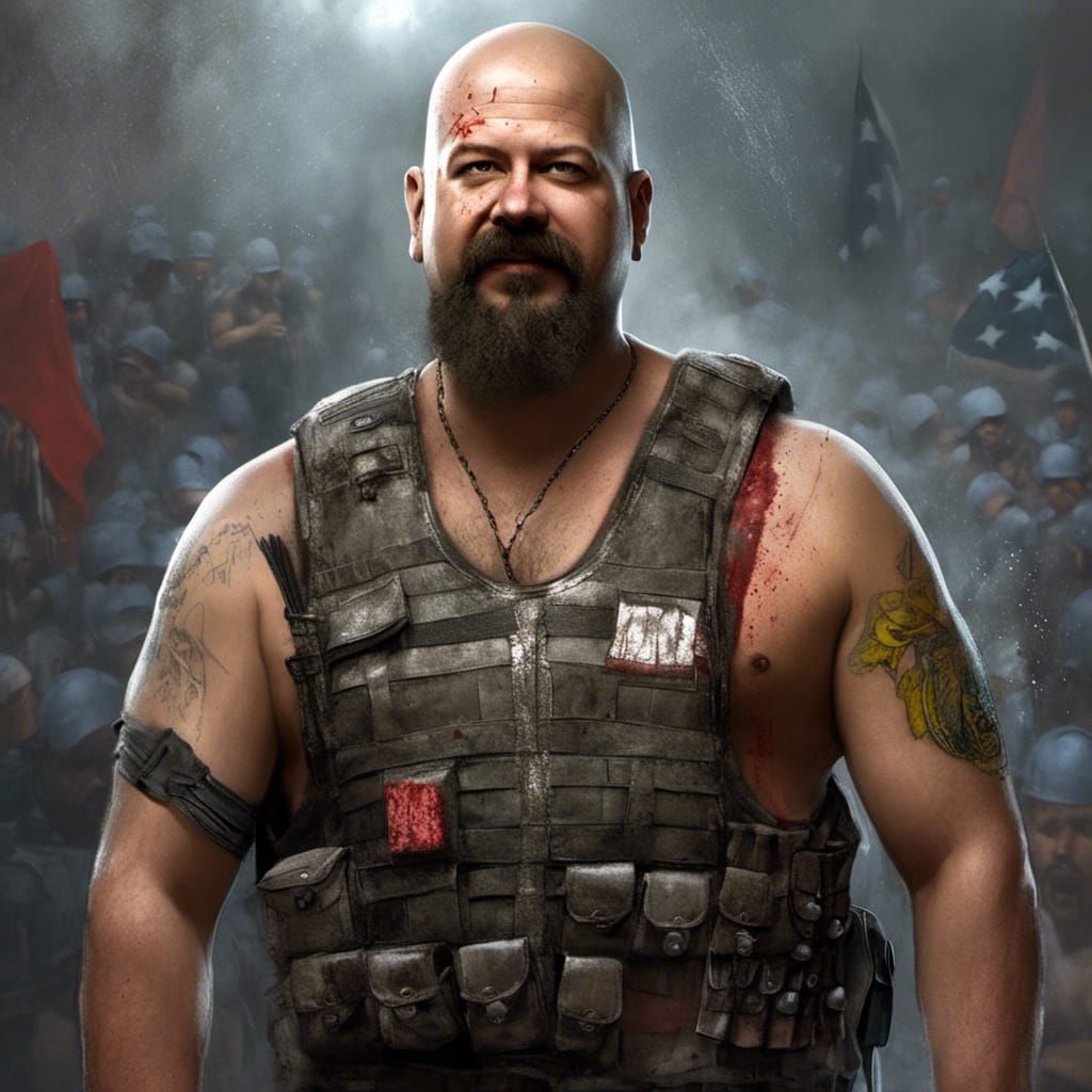 Imposing Tattooed Prisoner: A Digital Art Masterpiece