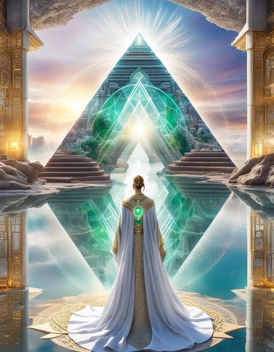 Ascension Ceremony of Nordic Princess in Futuristic City