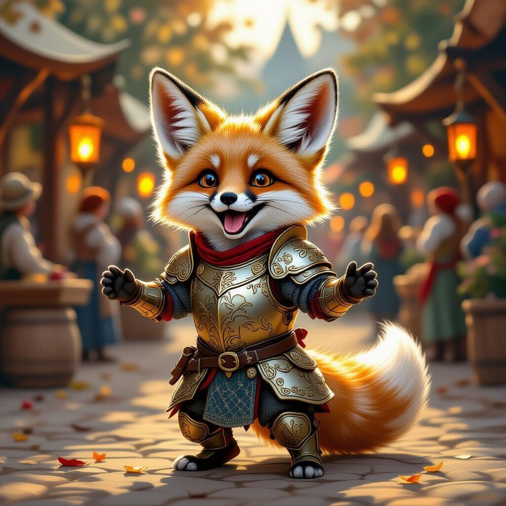 Fennec Fox in Medieval Armor at Festival Feast