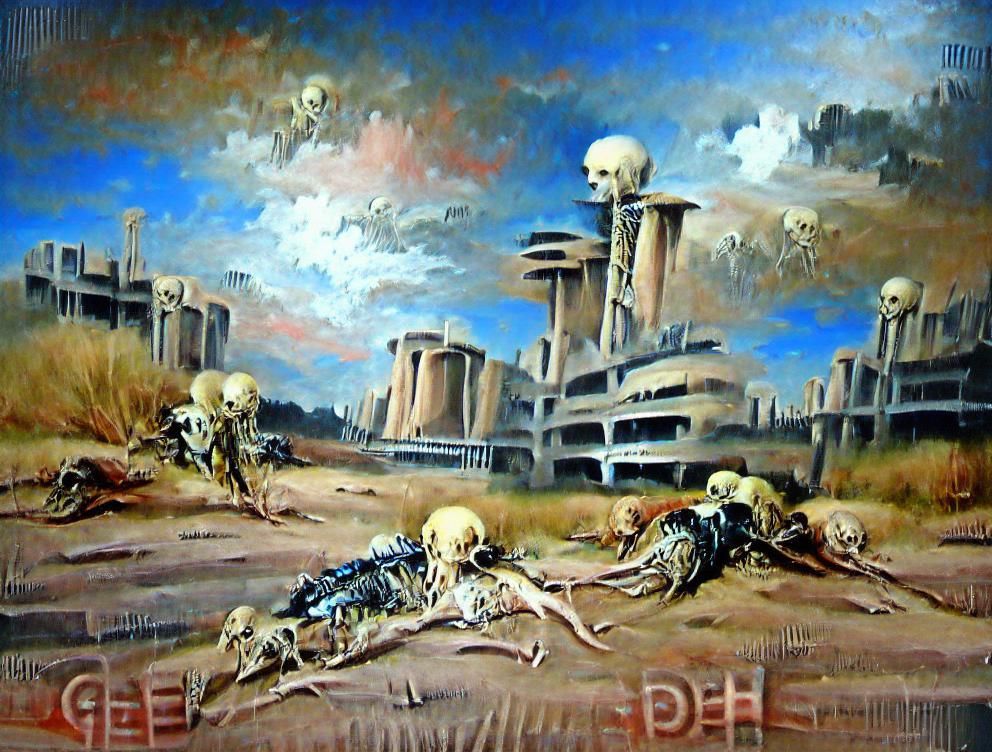 Post-Apocalyptic Empire in Art Deco Brutalist Style