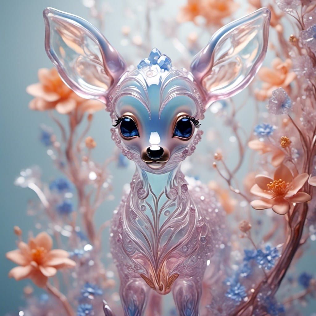 Luminous Glass Fawn in Pastel Colors