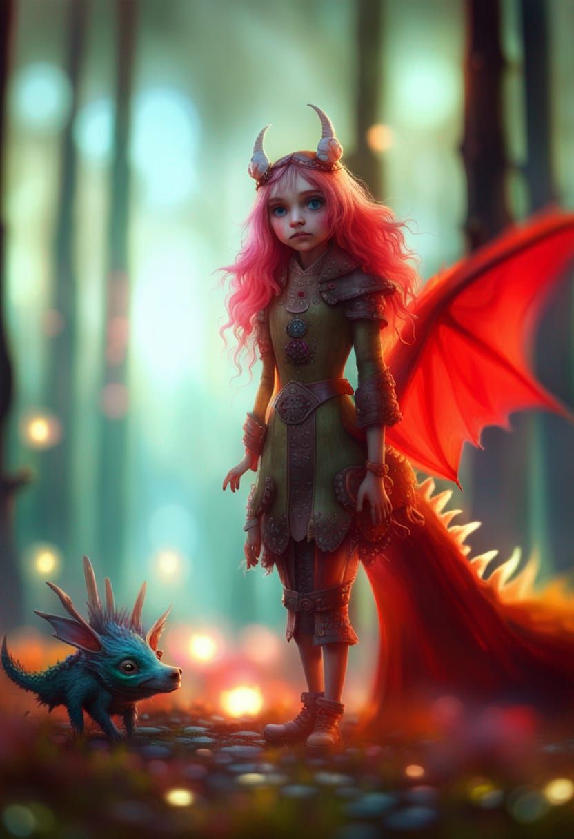 Chibi Fairy with Dragon in Unreal Engine 5