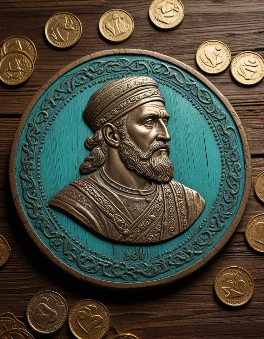 Ertuğrul Bey Coin Art in Hyperrealistic Style