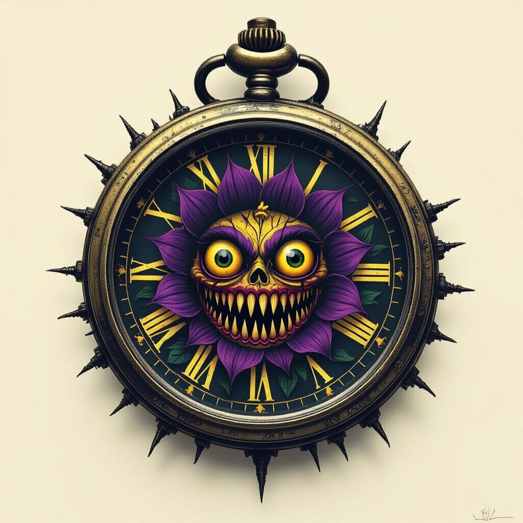 Sinister Garden Inside Vintage Pocket Watch