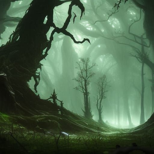Dark Lovecraftian Forest Nightmare in Gothic Style
