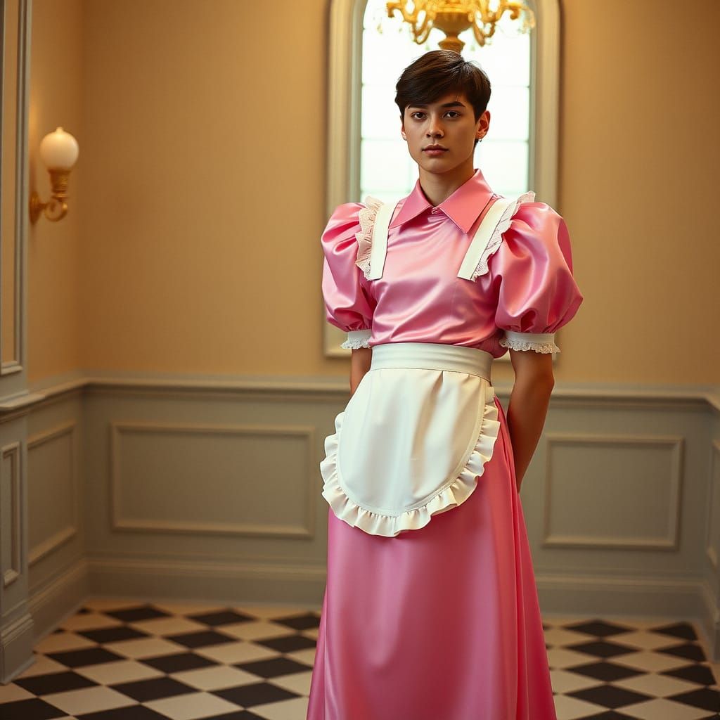 Man in Maid Outfit: Cinematic Film Still
