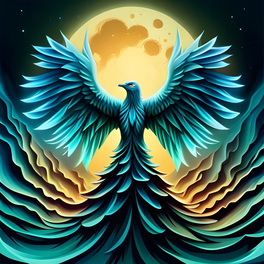 Obsidian Phoenix Rising: Dark Fantasy Art