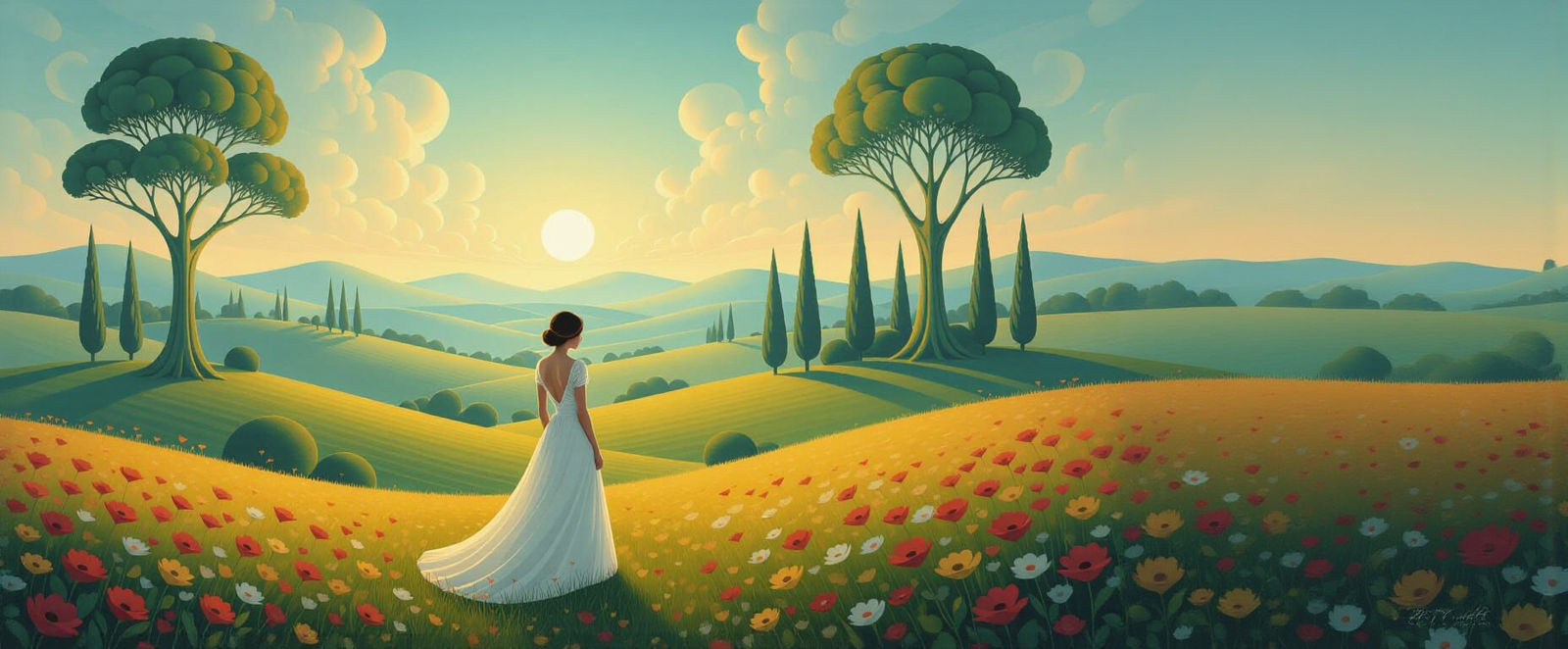 Surrealistic, dreamy landscape