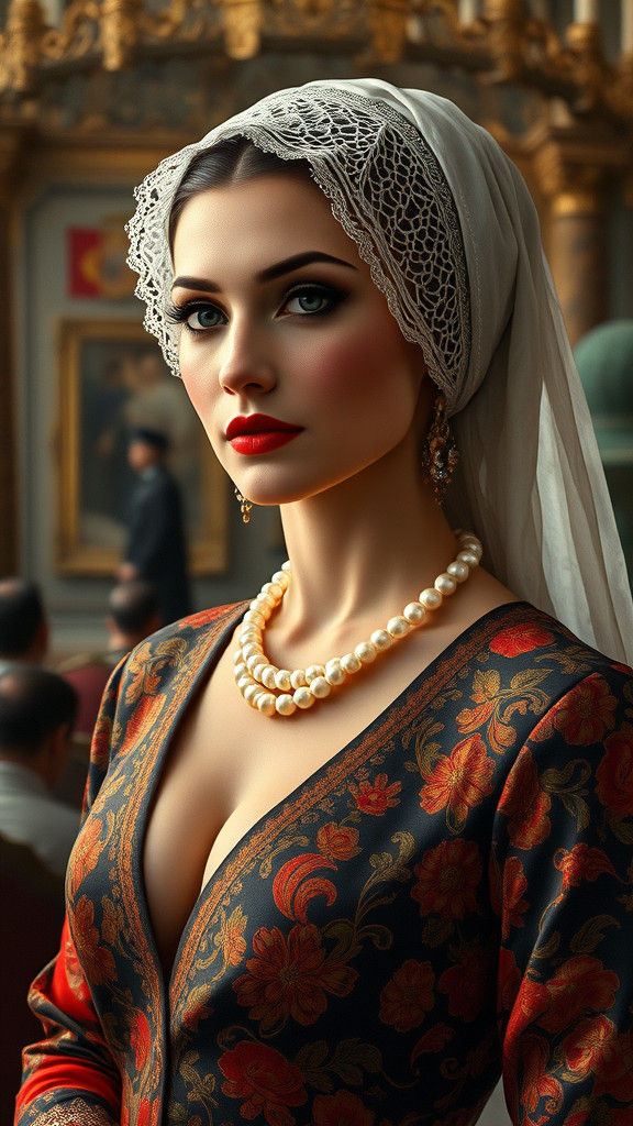 Elegant Spanish Woman in World War II, Photo-Realism