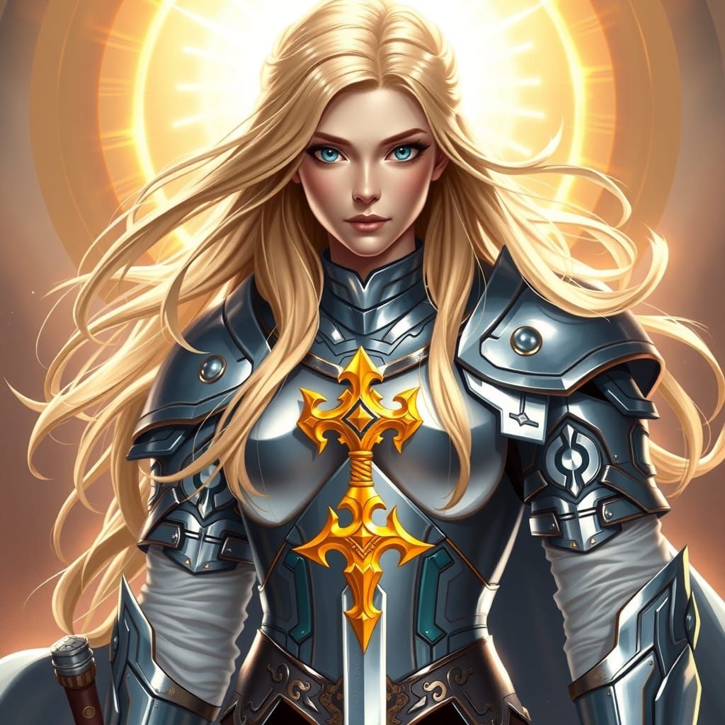 Ethereal Paladin in Shining Silver Armor