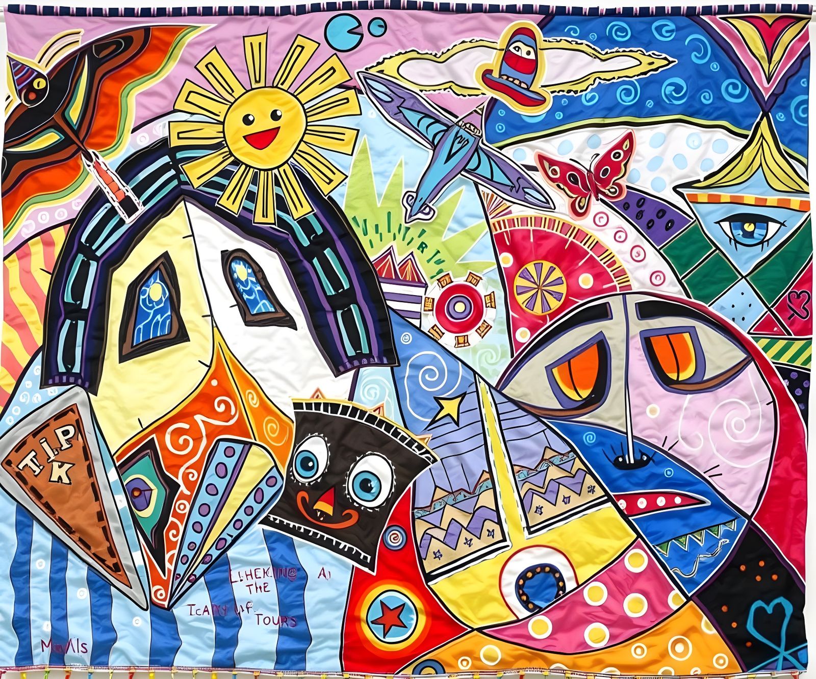 Psychedelic Tapestry in Whimsical Art Style