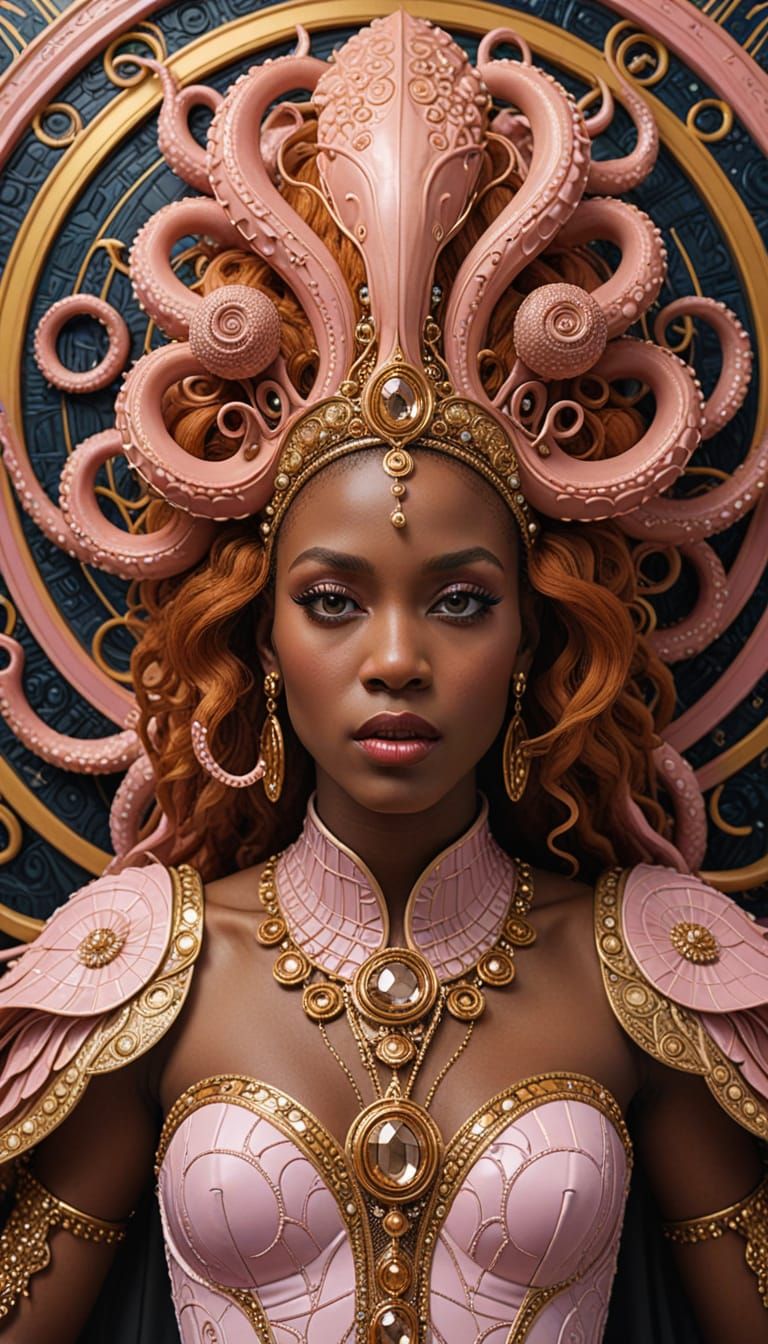 Ginger Serpent Princess in Art Deco Splendor