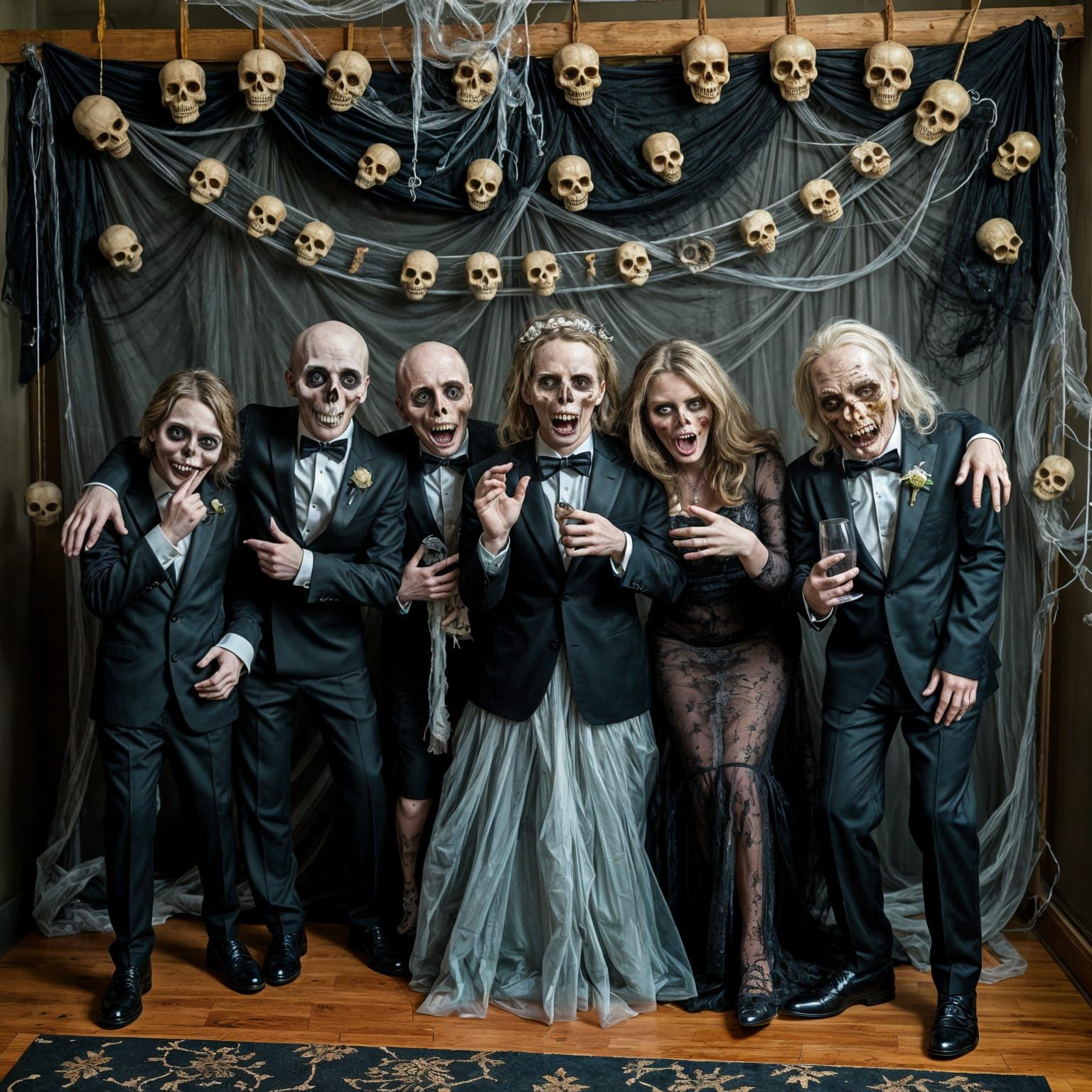 Freaky Halloween Monsters Celebrate Prom Night