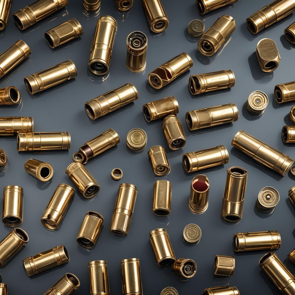 Hyper-Realistic Gun Cartridge Macro Shot