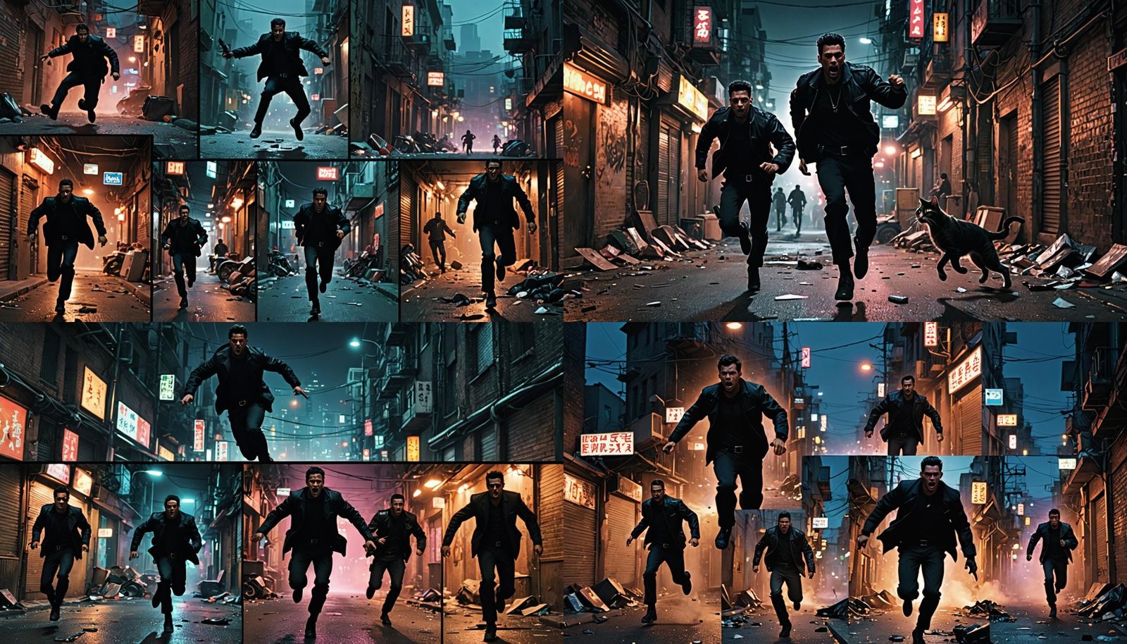 Mafia Chase: Thrilling Action Sequence in Cyberpunk City