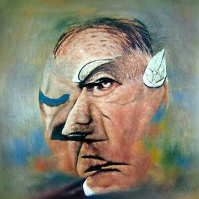 Atatürk Portrait in Picasso Cubist Style