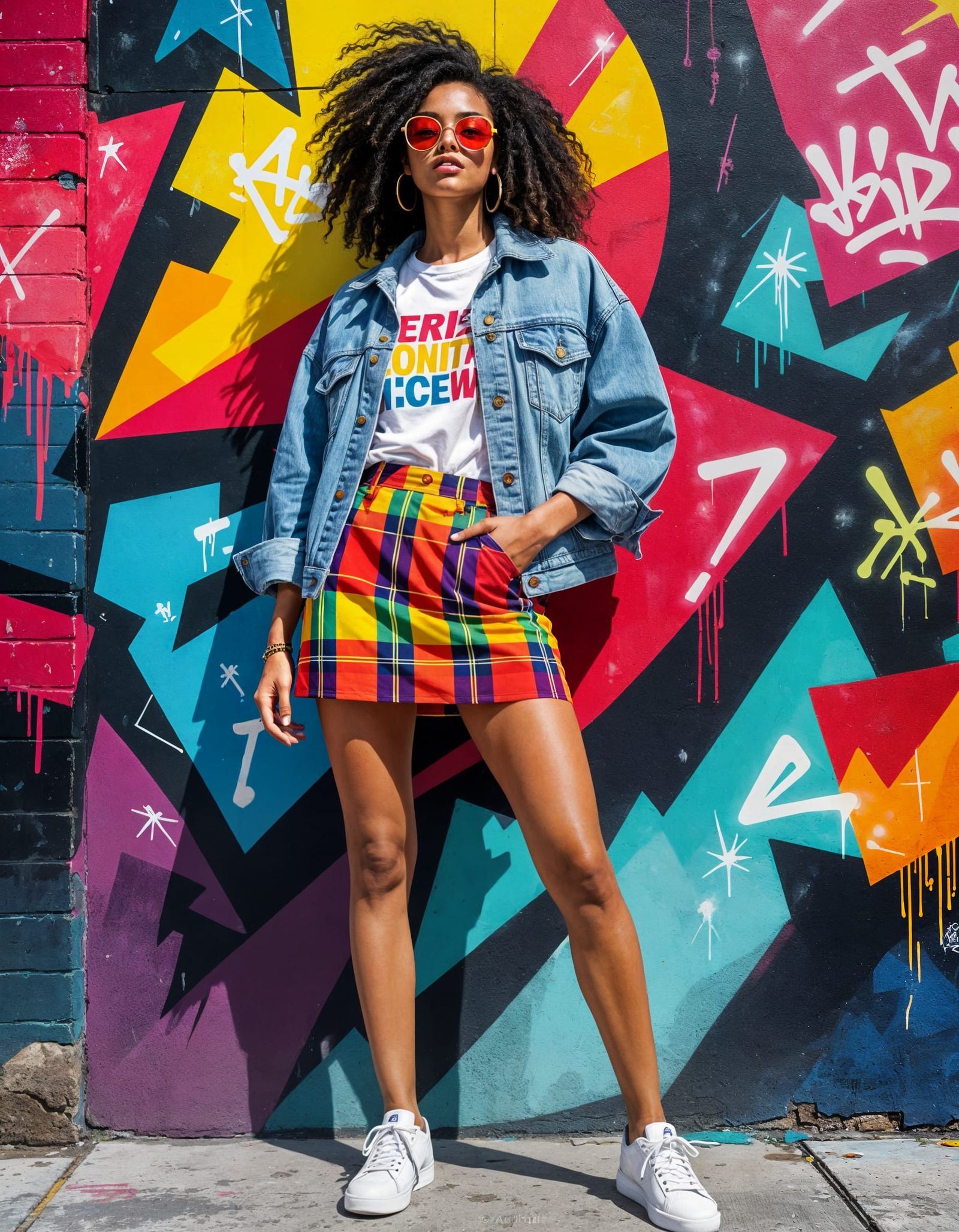 Urban Fashion Illustration on Graffiti Street
