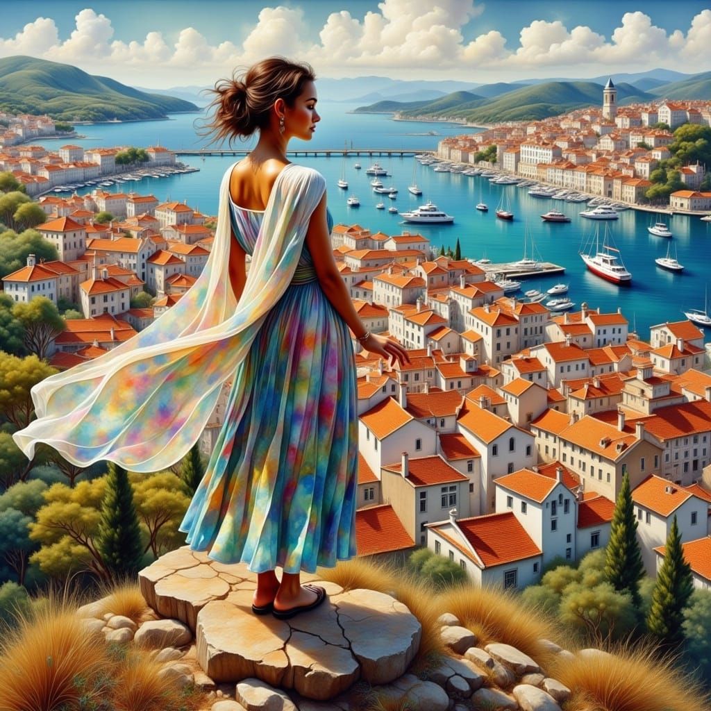 Lisbon Woman in Traditional Dress: Dreamy Impressionism