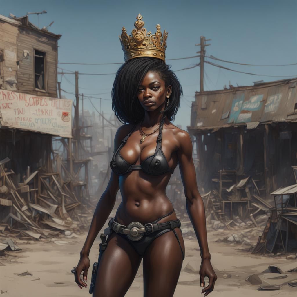 Post-Apocalyptic Beauty Queen in Detailed Digital Art