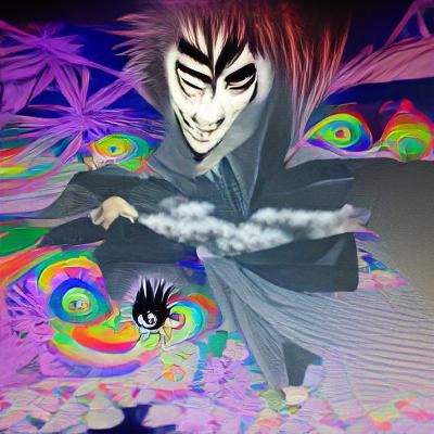 Psychedelic Shinigami Apparition in Dreamscape