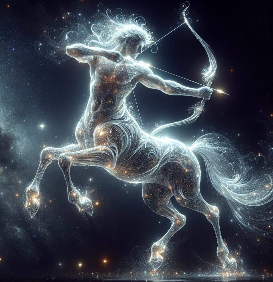 Radiant Centaur Galloping Through Galactic Space