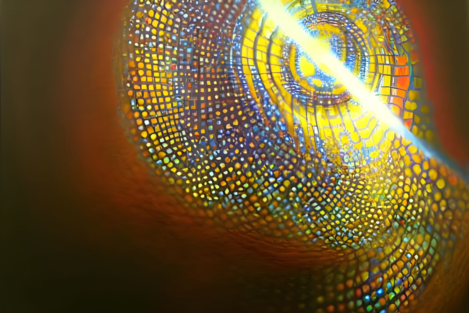 Surreal Geometric Art with Rippling Time and Space